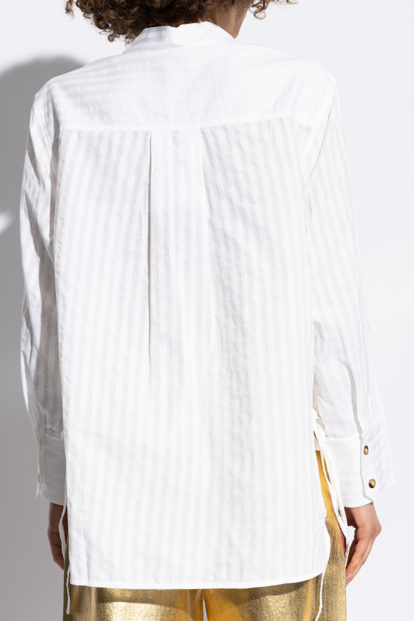 White Ganni shirt with side lacing Ganni - Vitkac Italy White Ganni shirt with side lacing Ganni - Vitkac Italy
